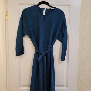 Cuyana Teal Dolman Silk Dress Size Small